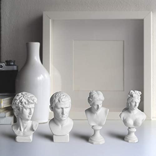 Garwor 4PCS/SET Classic Mini Greic Bust Resin Scils and Statues, Home Décor, фигура на скулптури во Микеланџело, Дејвид Венера Агрипа Афродит,