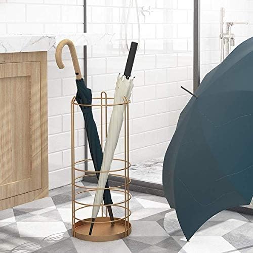Стенд за чадори Дмуниз ， Метал држач за чадор со 3 куки и лента за капење - тркалезна решетка за канцеларија, дом, затворен, влез