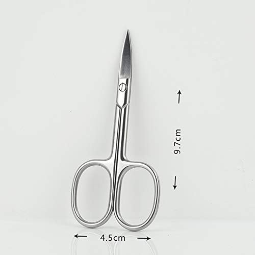 Uuyyeo 2 парчиња ножици за коса од не'рѓосувачки челик нос заоблени ножици за ножици за брада на брада за веѓи за трепки на веѓите