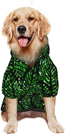 Големо кучиња Худи сјајни зелени зелени лисја облека за миленичиња џемпер со капа мека мачка облека мантил мал