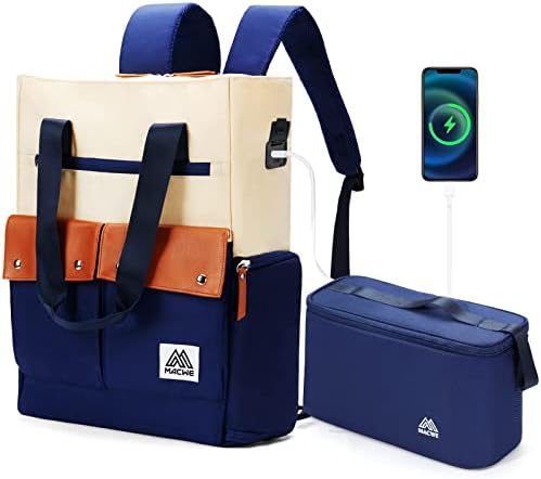 Мекве Ранец за ручек за жени-15,6 инчен ранец на лаптоп со порта за полнење со USB-ранец со кабриолет со торба за ручек со торба за ручек
