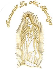 Дева Марија Марија Гвадалупе крштевајќи злато сребро извезено железо на лепенка по парче