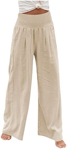 Панталони за жени, класични памучни постелнина летни панталони панталони панталони