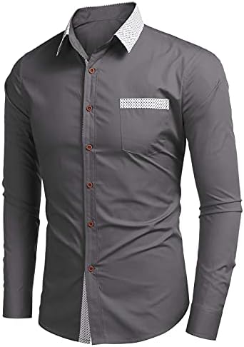 Менс кошула со долги ракави кошула солидно копче со долг ракав надолу со кошули редовно вклопување во деловна работа врвови на врвови