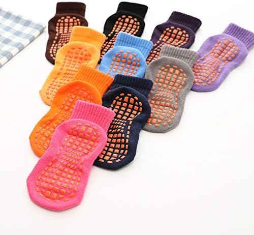 Чорапи на мали деца Есрол со залепи не лизгаат брануваа чорапи за деца најголемиот дел од 10 пакувања