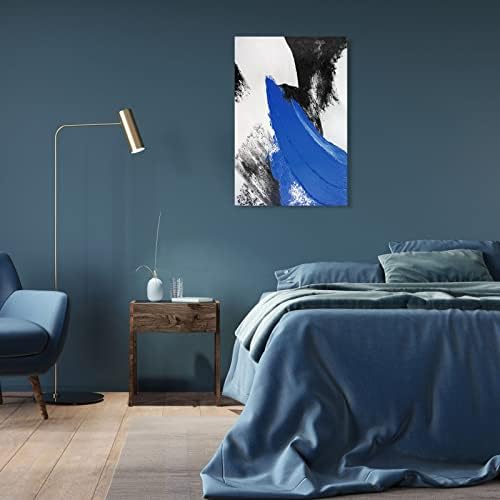Ypy сино апстрактно платно wallидна уметност: модерна минималистичка црно -бела слика со слика за сликање текстурирано масло за сликање