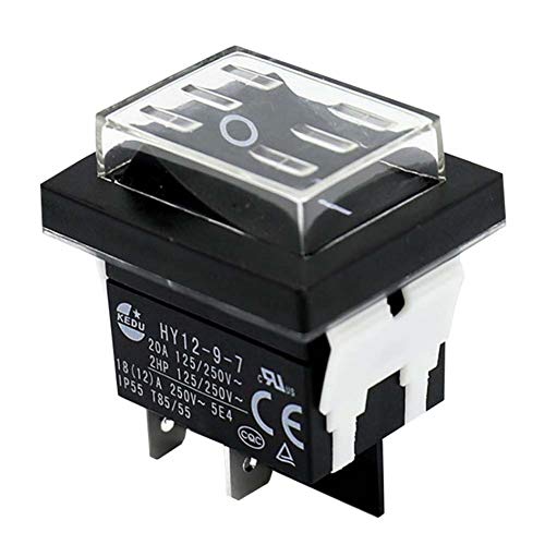 Kedu HY12-9-7 4 пинови Рокер прекинувач водоотпорен вклучен прекинувач за копче на копчето за лак за лак за индустриски електрични електрични алатки и контрола на електр