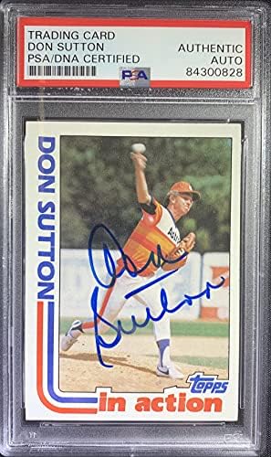 Дон Сатон Авто -картичка 1982 Топпс 306 MLB Huston Astros PSA Encapsulated