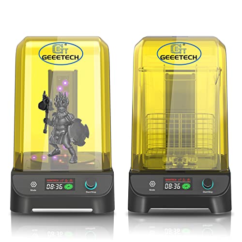 Станица Geetech 360 ° Wash and Cure со 405Nm UV лекови светла за лекување на смола и машина за перење со лента за ротирачко лекување и корпа за