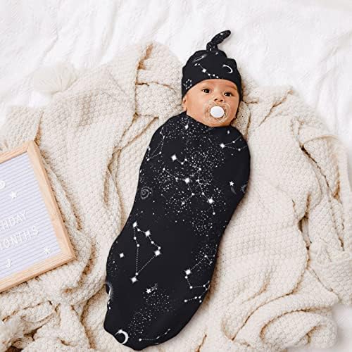 Ykklima бебе новородено ќебе со ќебе со бели-капа- вселенска планета starsвезди starsвезди галакси универзум шема што прима ќебе вреќа