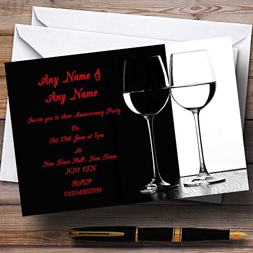 Црно Бело Црвено Вино Свадба Годишнина Партија Персоналните Покани