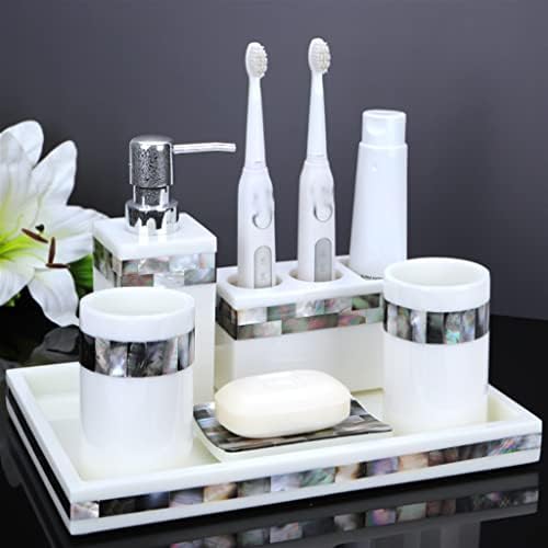 Ganfanren countertop купатило сет електричен држач за четкичка за заби, чаша за миење садови за свадби за бања