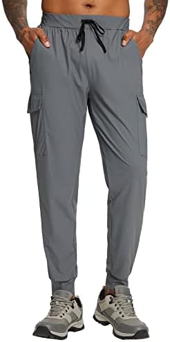 Балаф џогери за мажи со џебови со патенти, лесни брзо суво пешачење панталони, истегнете на 50+ облека на отворено