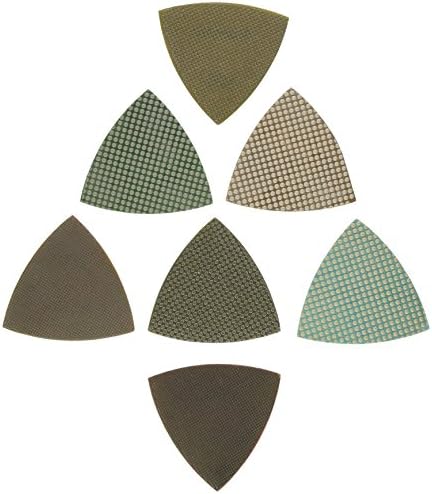 Алатка 3TRIOSET 3-инчен триаголник за полирање на дијаманти за осцилирачки мулти алатки, сет од 7
