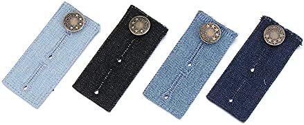 4pcs фармерки за продолжување на половината, прицврстувач за облека, за шиење на копчето за шиење на тексас прилагодливи додатоци за шиење