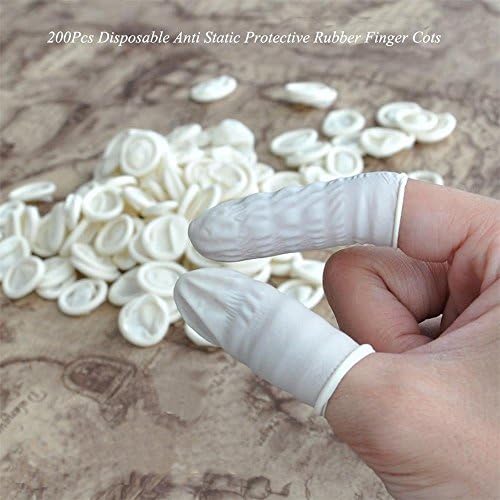 Хармон вредности на лицето латекс мали нараквици 200 парчиња ракавици ракавици за прсти за еднократна употреба на прсти на прсти на прсти гумени акрилни парчиња за ?