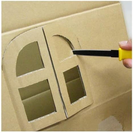 Канарски секач за картон со обвивка 7,5 Безбедносна кутија/алатка за отворање на кутии за сечење, отворање, распаѓање, занаетчиство, нелеплива сечило за обложување н