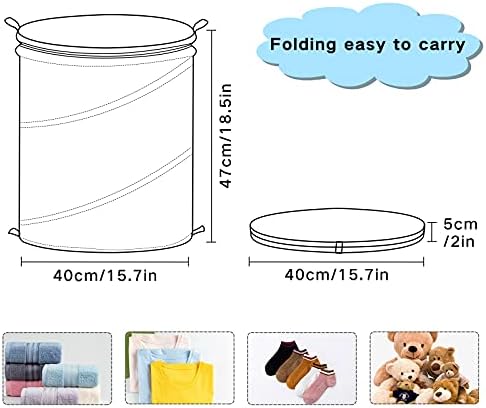 Срцето Поп -доп за перење алишта со капакот за складирање на капакот што може да се склопи за перење за домашни простории за деца