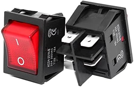 Кофорд Рокер прекинувач вклучено вклучено ON 30A/250V 16A/250V Heavy Duty 4 Pin T85 Rocker Switch со светлина 12V 24V 110V 220V 380V