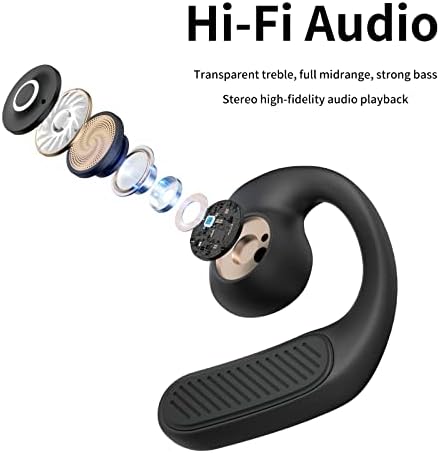 Отворени Слушалки За Уши, Безжичен Bluetooth 5.3 Слушалки Со Куќиште ЗА Полнење 38H LED ДИСПЛЕЈ ЗА Играње, Хифи Стерео Звучни Слушалки Вграден