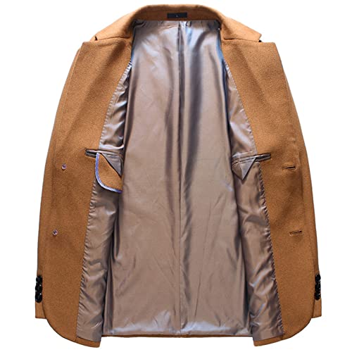 Машка лежерна волна мешавина Спортски палто Гроздобер тенок фит 2 јакни со костуми со единечни градите на градите, палто за блејзери