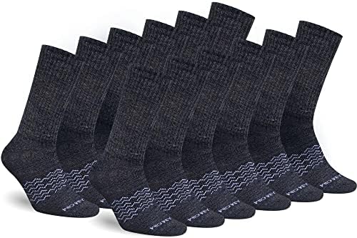 Чорапи на екипаж за мажи во Марино - Менс атлетски црно -бели чорапи - повеќе пакет за контрола на влага