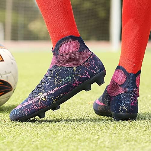 Esxged жени мода висока топ лесна фудбалска фудбалска чевли машки удобни фудбалски чизми шила чевли тренинг атлетски патики на отворено/затворено