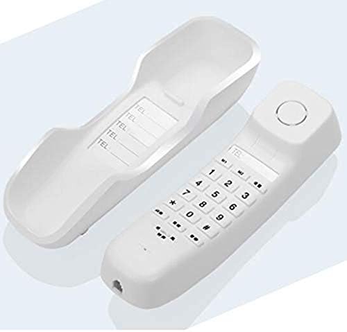 XJJZS мини десктоп кабел, фиксен телефонски телефонски wallид поддржува нем телефон за бања, канцеларија, боја на хотел, бела