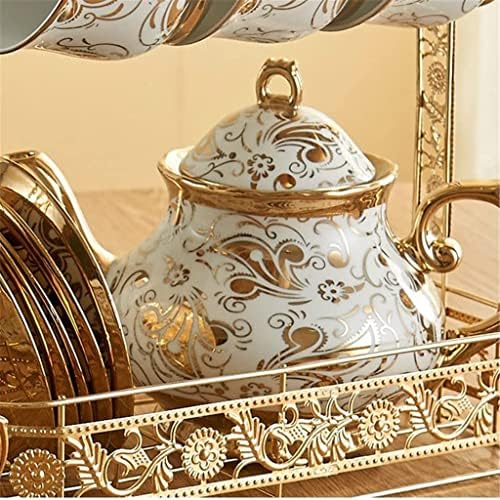 Havefun kettle чајник чајник керамички златен модел чајник и чаша поставена лента лажица порцелан кафе чаша чајник чајник (боја: а, големина