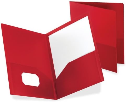 Оксфорд Поли Папки Со Два Џебови, Црвена, Големина На Букви, 25 По Кутија,