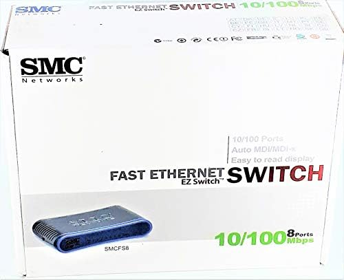 SMC мрежи SMCFS8 10/100Mbps Ненаправени компактен прекинувачи од 8 порти