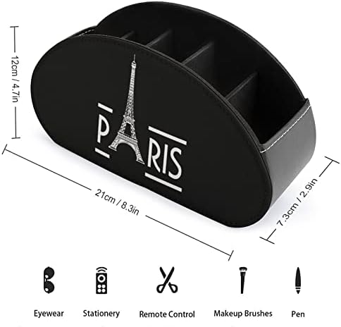 Париз со држач за далечински управувач Ајфел/Кади/кутија/послужавник со 5 оддели ПУ Организатор на кожа со симпатична печатена шема