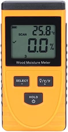 Висока точност Индуктивен мерач на влага од дрво Висока точност LCD дисплеј Драка за влага за влага за тули wallидни гипс подови ормани, мерач