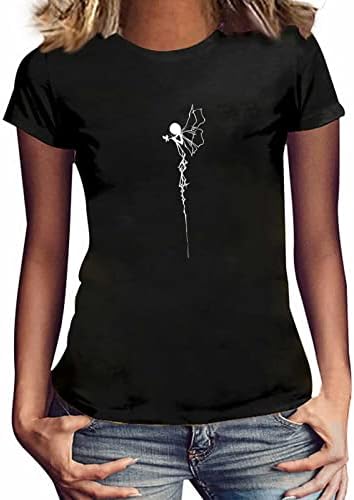 Lcepcy симпатична графичка мета за жени модна летна рунда маици со обични кошули со кратки ракави за кратки ракави
