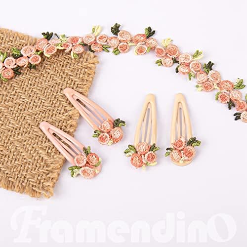 Framendino, 10 јарди розова цветна лента со лента роза цветна шема чипка лента лента Апликација на работ на работ за шиење занаетчиска свадбена забава декор