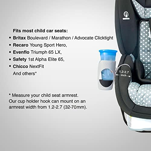 Доверба - држач за чаша за деца за кабриолет седишта за автомобили - компатибилен со поголемиот дел од моделите на седишта за автомобили