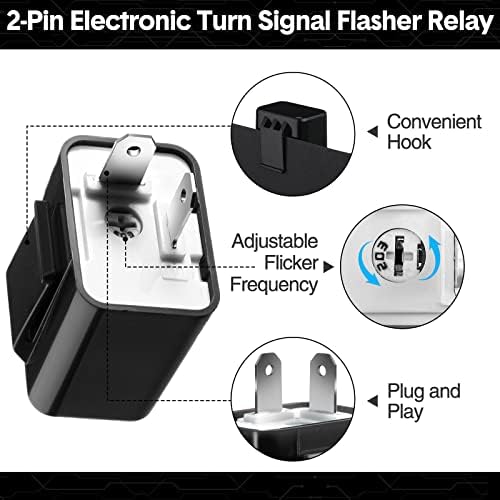 Tallew 4 PCS 12V 2 PIN електронски сигнал за вртење на сигнал за трескање LED FLASHER RELASHER БЕЗБЕДНОСТ СВЕТСКО ПОДНЕСУВАЕ ЗА ИНДИЦИТЕР ЗА МОДЕРКИКИ ЛЕР СОВЕТНИК