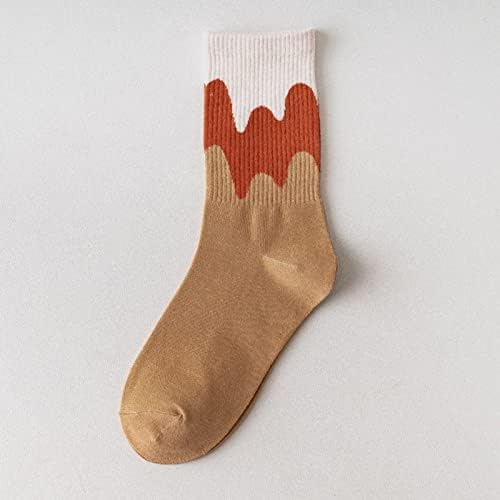 Womenените есен и зимски чорапи во цевките чорапи улични бранови шари за печатење рип -чорапи со бод