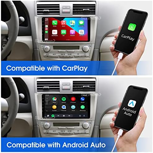 Sizxnanv За Camry Android 10 Екран На Допир Компатибилен Со Carplay Android Auto, Автомобил Радио Стерео Bluetooth Навигација Медиа