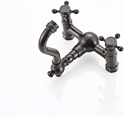 Месинг бања мијалник топла ладна вода миксер wallид монтиран бронзен црна чешма басена орбита со чешми 360 степени вртливите чешми