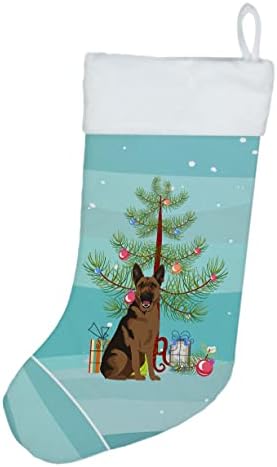 Богатства на Каролина WDK3062CS Германски овчар Црна и тен 2 Божиќ Божиќно порибување, камин виси чорапи Божиќна сезона забава