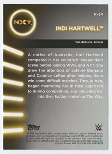 2021 Топс WWE WWEенски дивизија Список #R-34 Indi Hartwell Официјална светска картичка за тргување со забава во светска состојба во сурова состојба