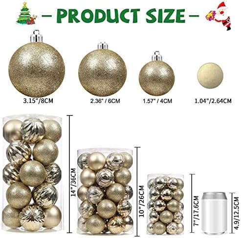 34КТ Божиќни украси за божиќни топка - распрскувани пластични божиќни украси што висат топка БАУБЛЕС елката постави украси за
