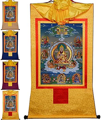 Gandhanra je Tsongkhapa, тибетан Танга сликарска уметност, будистичка брокада на Танга, таписерија на Буда со свиток