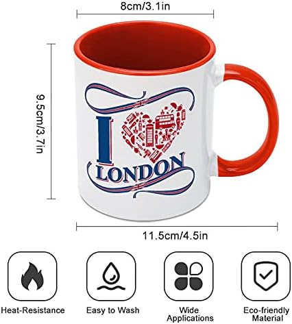 Сакам Лондон Керамички Кафе Кригла Со Боја Внатре И Се Справи Со Чај Чаша За Жени мажи црвен стил