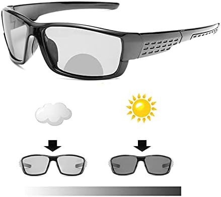 Mincl транзициски фотохроми бифокални очила за читање мажи Безбедносен спортски плоштад очила за сонце читатели модни анти -ув зраци