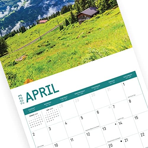 2023 Швајцарија Ѕид Календар По Светлиот Ден, 12 х 12 Инчи, Европска Дестинација За Патување