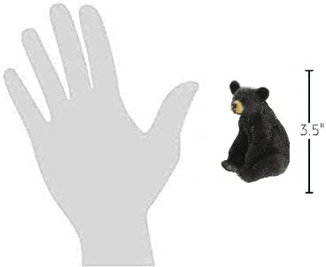 Симпатична животна реплика црна мечка фигурини кабини за вивки, сет од 2