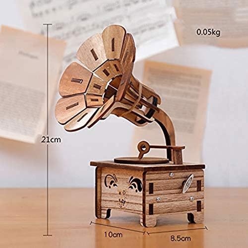 Lkyboa ретро дрвена грамофон музичка кутија креативна DIY декорација музичка кутија за девојки девојки Девојки роденденски подароци