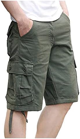 Mens Mens Mens Sharts Надворешно лабава обични панталони со повеќе џеб со цврста боја на карго шорцеви мажи
